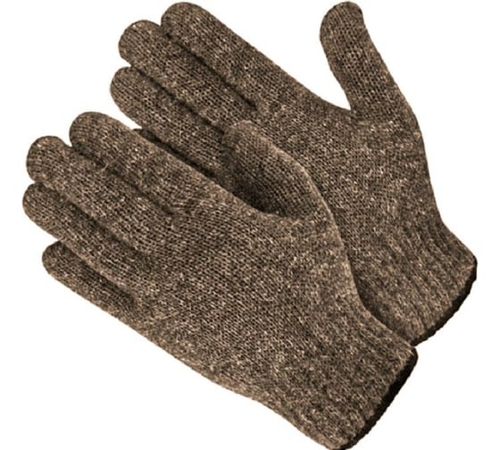 Изображение товара Одинарные перчатки с начесом для хозяйственных и садовых работ Спец коричневые, упаковка-пакет (100% акрил) ПЕР-АКО/Э