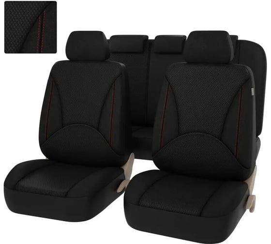 Изображение товара Чехлы PSV Imperial Next 2 FRONT Черный Отстрочка красная экокожа жаккард JP 11 18 135987