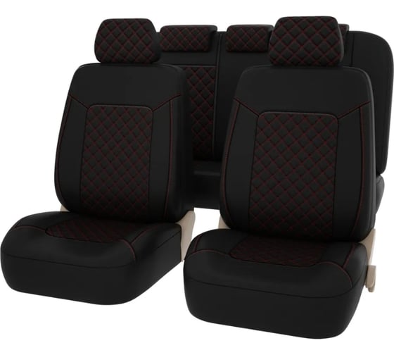 Изображение товара Чехлы PSV Elegant Next Черный Ромб красный отстрочка красная ромб экокожа 135942