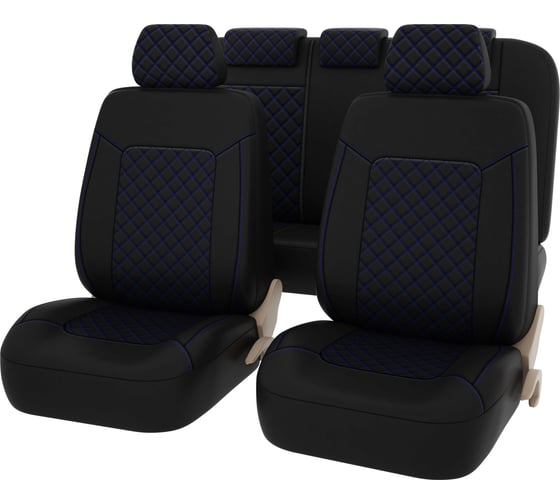 Изображение товара Чехлы PSV Elegant Next Черный Ромб синий отстрочка синяя ромб экокожа 135951