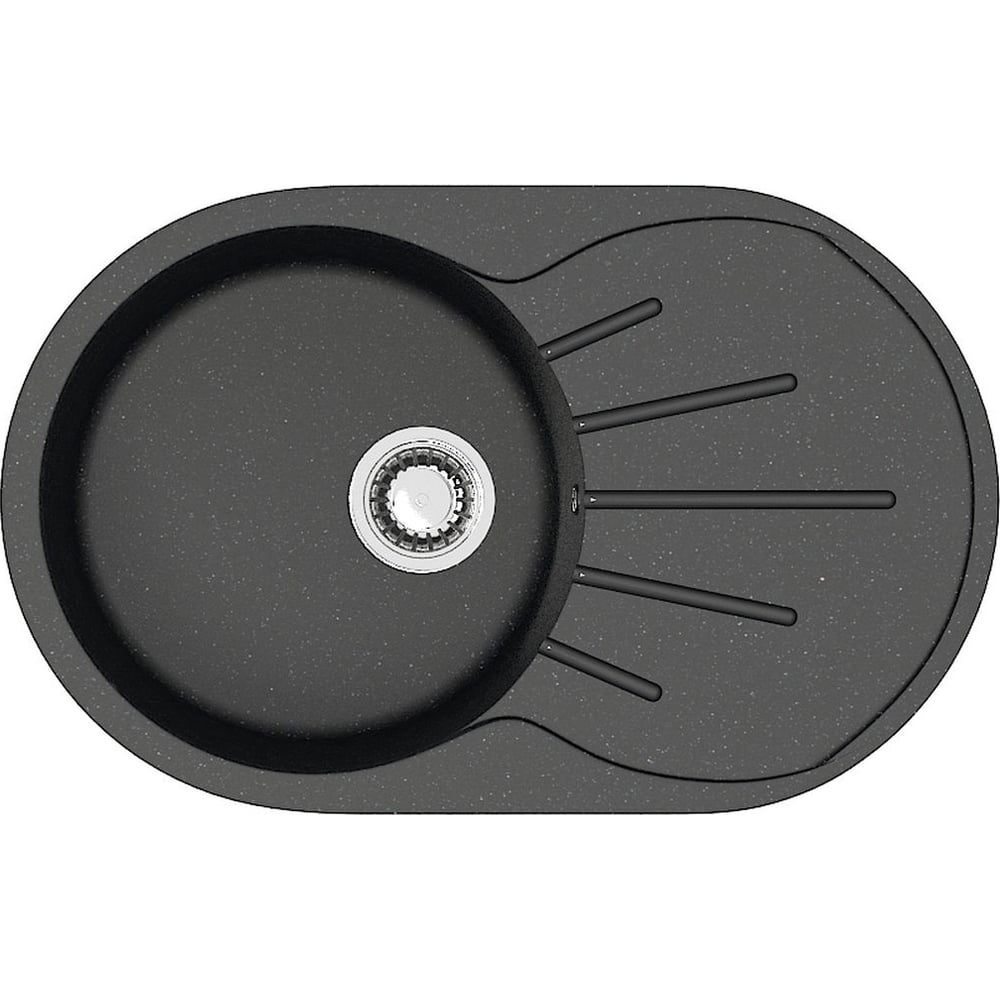 Изображение товара Мойка AQUADREAM матовая 110/Q4 черный овал с крылом AQ110Q004