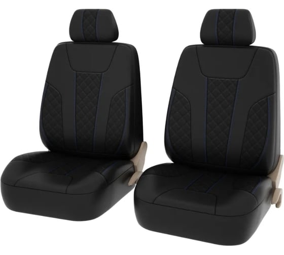 Изображение товара Чехлы PSV Lotos Next 2 FRONT Черный отстрочка синяя ромб экокожа 135895