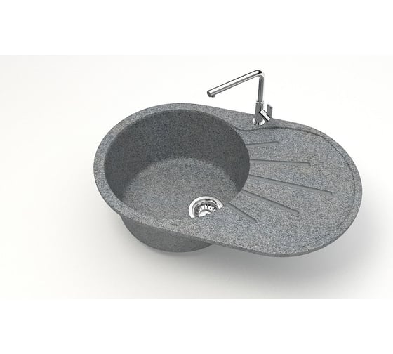 Изображение товара Мойка AQUADREAM матовая 110/Q8 темно-серый овал с крылом AQ110Q008
