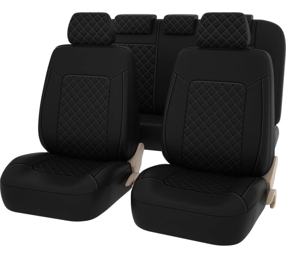 Изображение товара Чехлы PSV Elegant Next Черный Ромб серый отстрочка серая ромб экокожа 135952