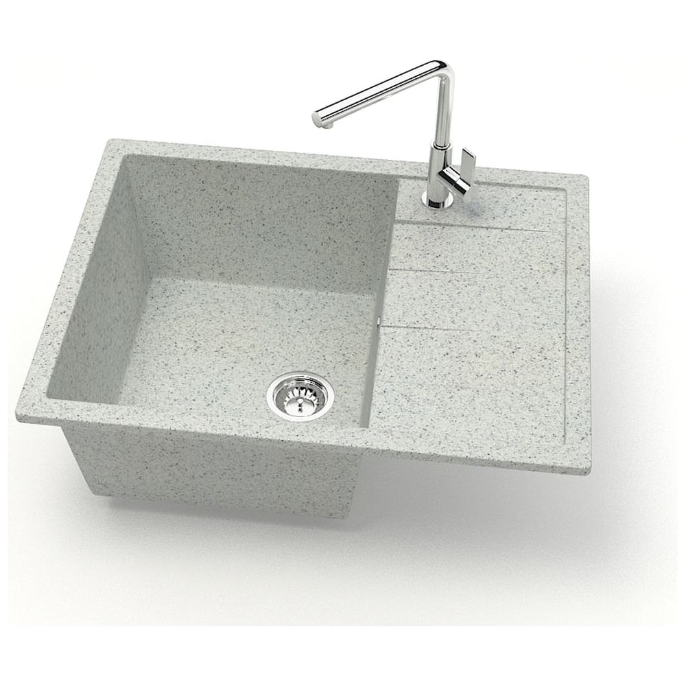 Изображение товара Мойка AQUADREAM матовая 151/Q10 светло-серый врезная с крылом для кухни