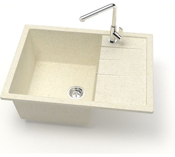 Изображение товара Мойка AQUADREAM матовая 151 /Q2 бежевый прямоугольная с крылом AQ151Q002