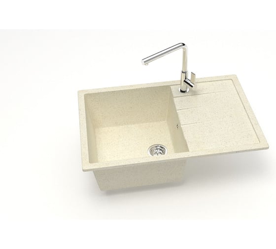 Изображение товара Мойка AQUADREAM матовая 161 /Q2 бежевый прямоугольная с крылом AQ161Q002