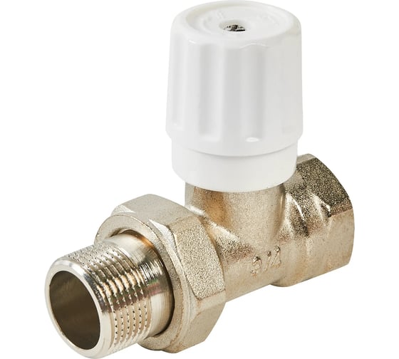 Изображение товара Регулируемый прямой вентиль для радиаторов отопления Спец латунь+никелированное покрытие, п/э пакет СПЕЦ-ВР-П-3/4