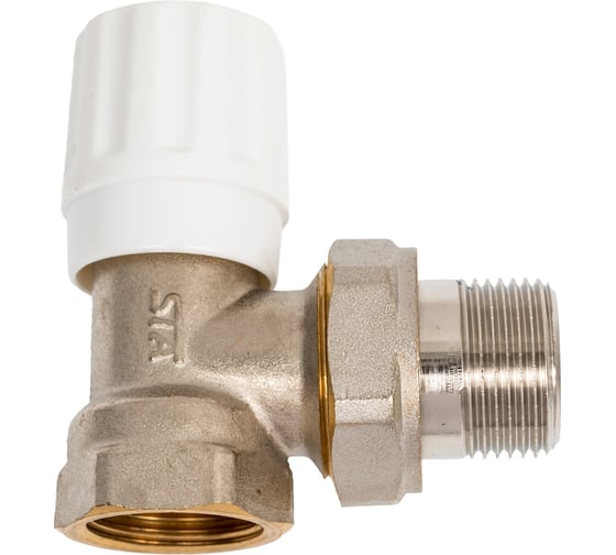 Изображение товара Регулируемый угловой вентиль для радиаторов отопления Спец стальной, п/э пакет БИЗОН-ВР-У-3/4