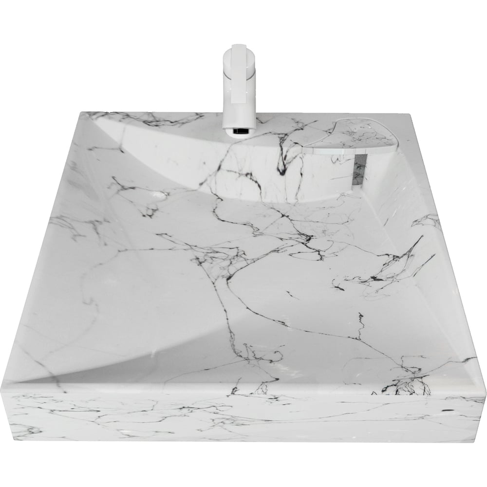 Изображение товара Раковина над стиральной машиной Stella Polar Турин 60-60 белый мрамор