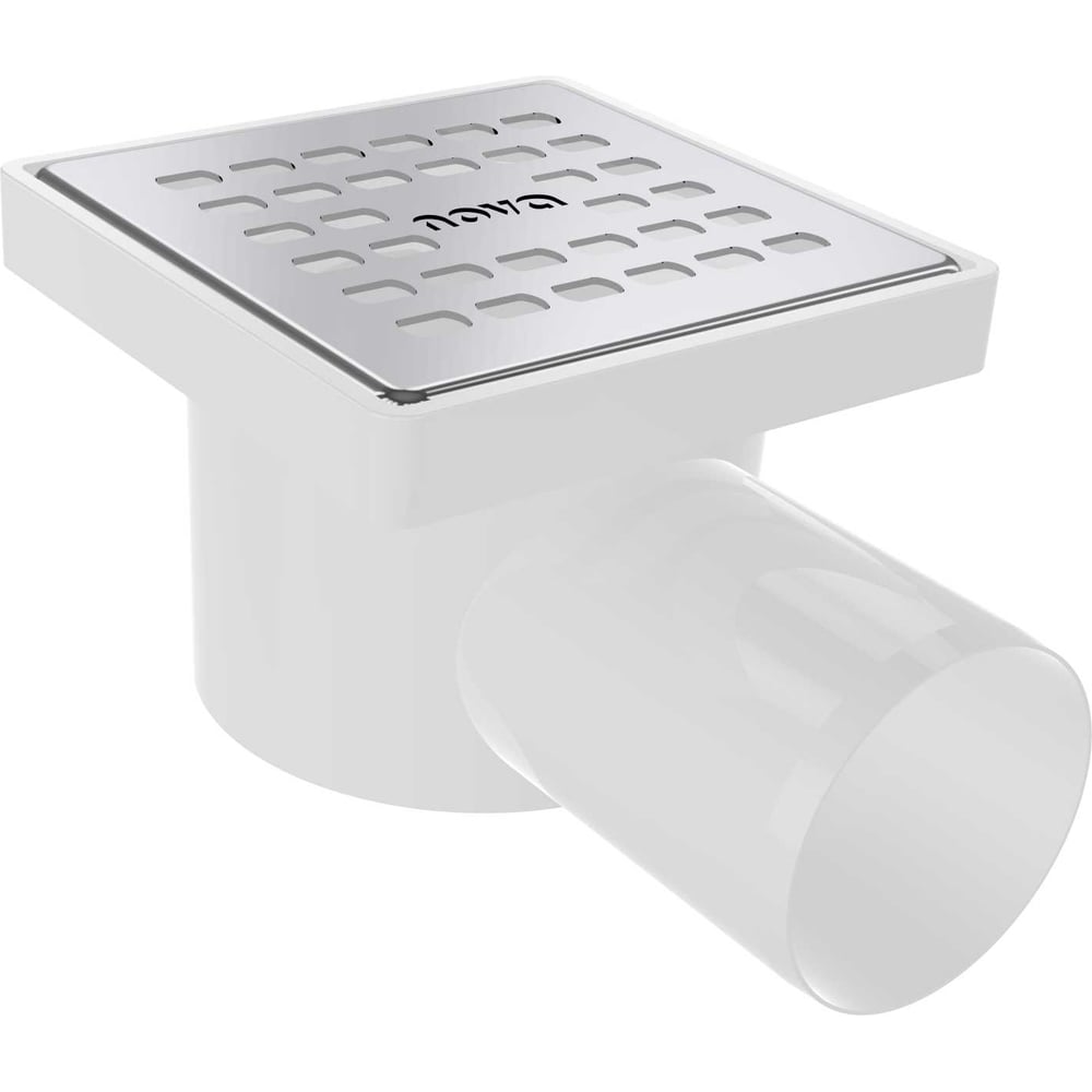 Изображение товара Сантехнический трап Nova из нержавеющей стали 100x100 мм горизонтальный выпуск