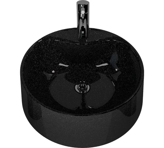 Изображение товара Накладная раковина Stella Polar Сириус 45, черный металлик SP-00001342