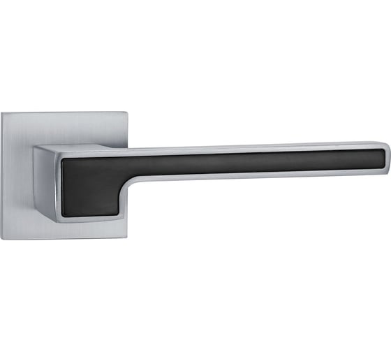 Изображение товара Дверные ручки Вантаж алюминиевые, матовый хром/черный V91L-2/BL SL