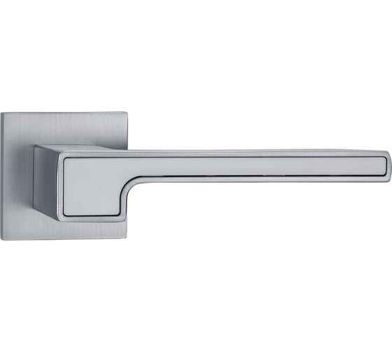 Изображение товара Дверные ручки Вантаж алюминиевые, матовый хром/белый V91L-2/WH SL