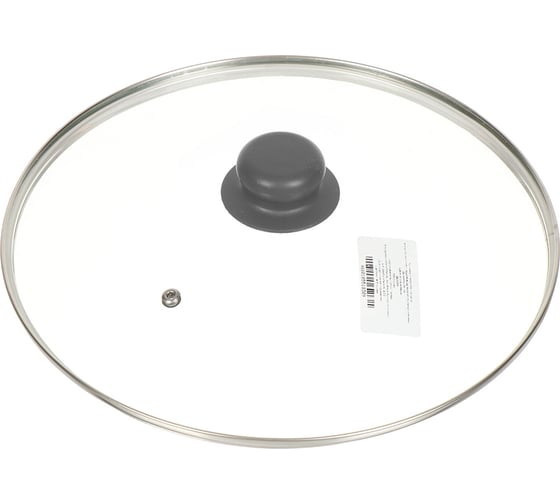 Изображение товара Крышка для посуды DANIKS стекло, 28 см, серый, металлический обод, кнопка бакелит, д4128с 427617