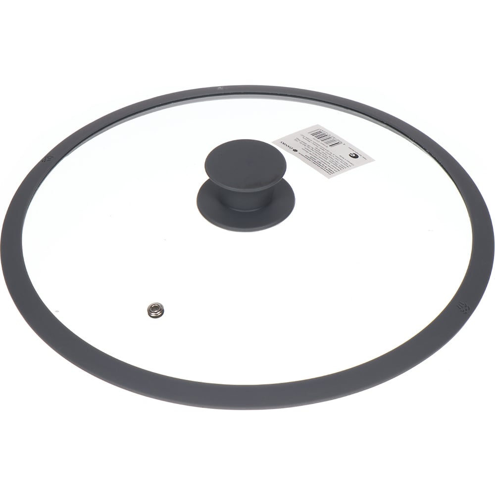 Изображение товара Крышка для посуды DANIKS стекло 28 см с силиконовым ободом серый