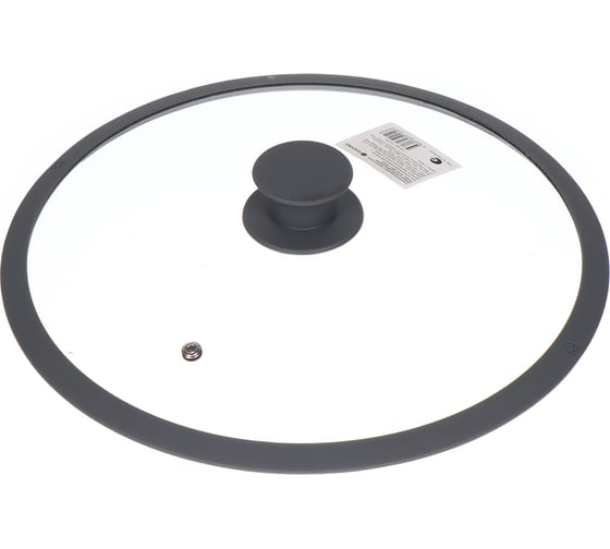 Изображение товара Крышка для посуды DANIKS стекло, 28 см, мрамор, серый, с силиконовым ободом, ha380-2 432245