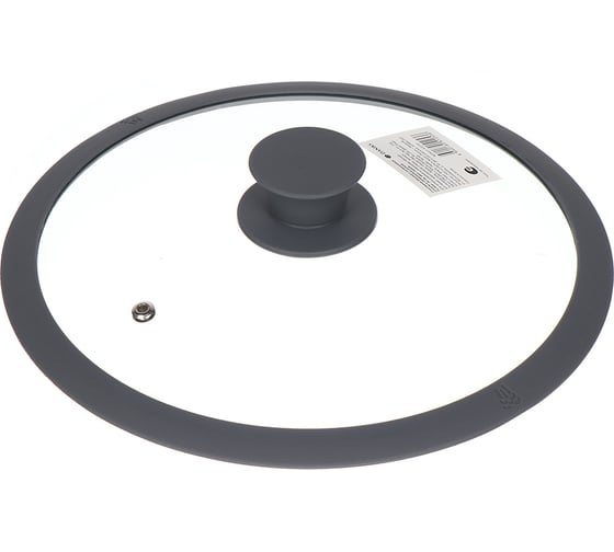 Изображение товара Крышка для посуды DANIKS стекло, 24 см, мрамор, серый, с силиконовым ободом, ha340-2 432244