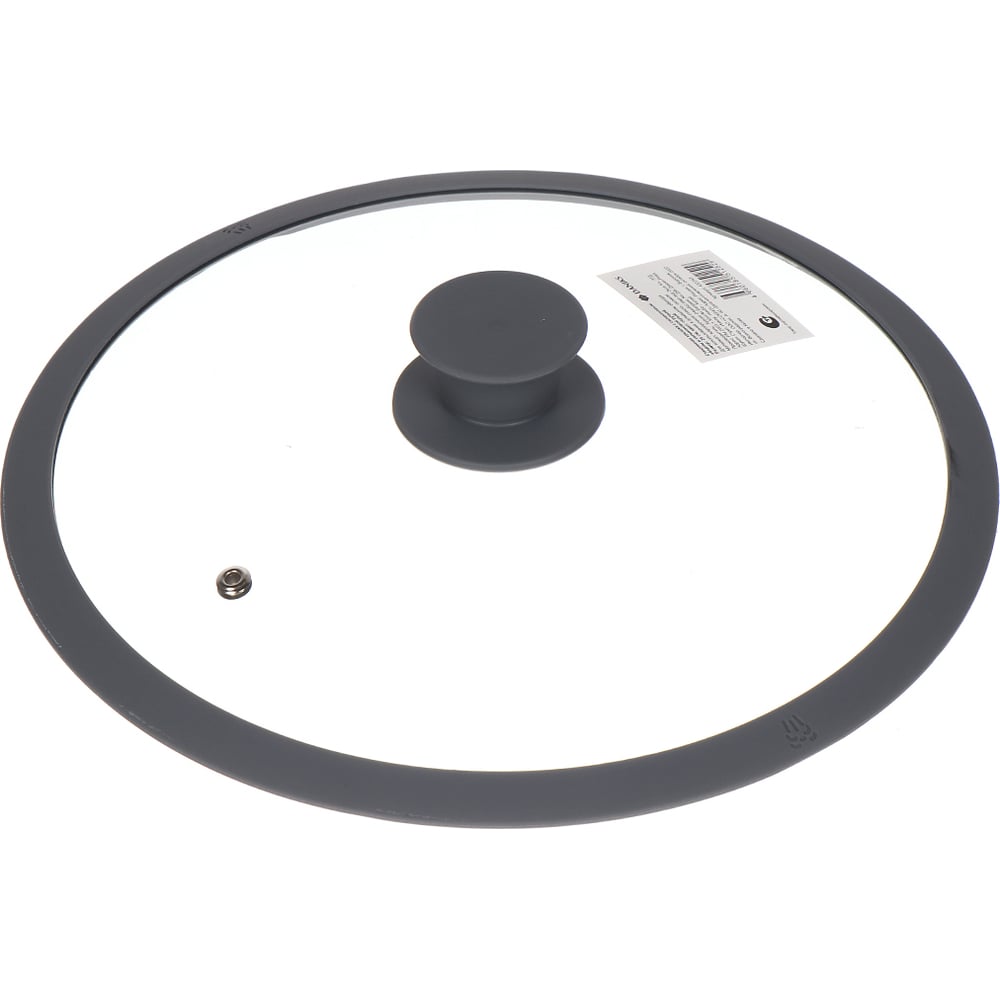 Изображение товара Крышка для посуды DANIKS стекло 26 см мрамор серый силиконовый обод