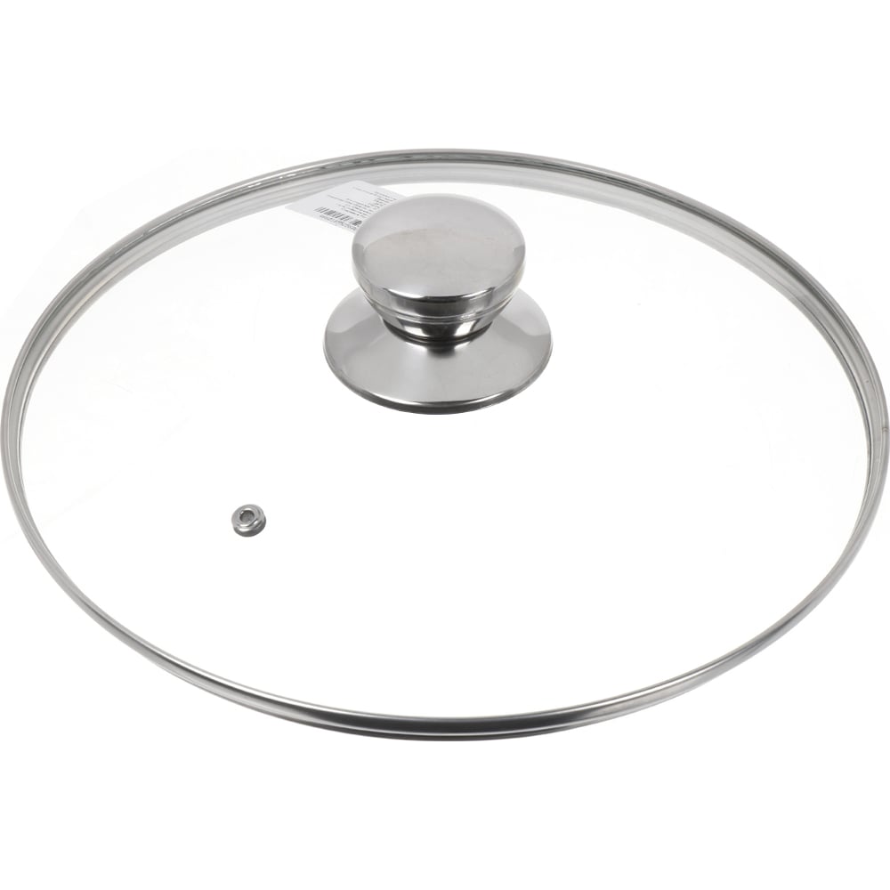 Изображение товара Крышка для посуды DANIKS стекло, 26 см, металлический обод, кнопка нержавеющая сталь, д5726 430309