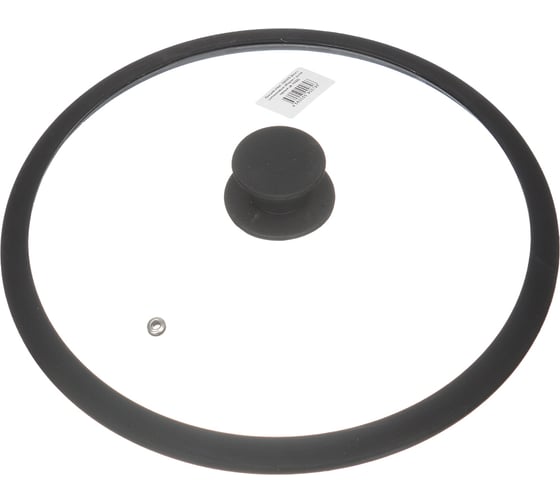 Изображение товара Крышка для посуды DANIKS стекло, 28 см, черный, с силиконовым ободом, ha222b 271089