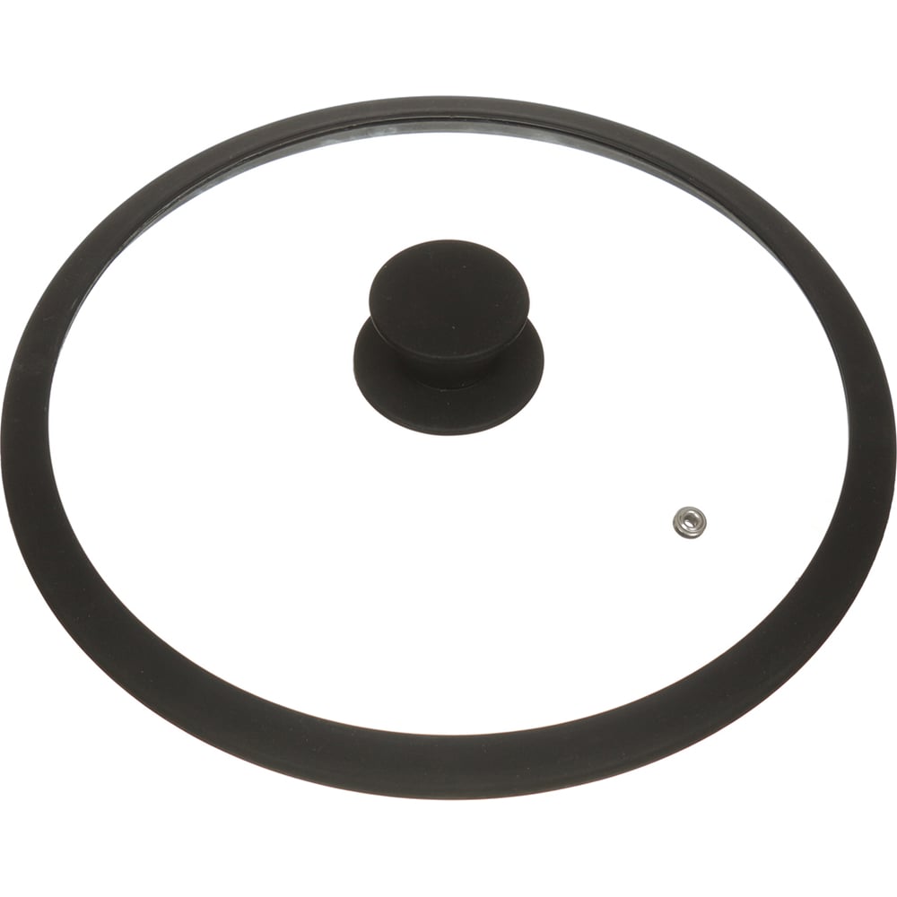 Изображение товара Крышка для посуды DANIKS 26 см стекло с силиконовым ободом черная