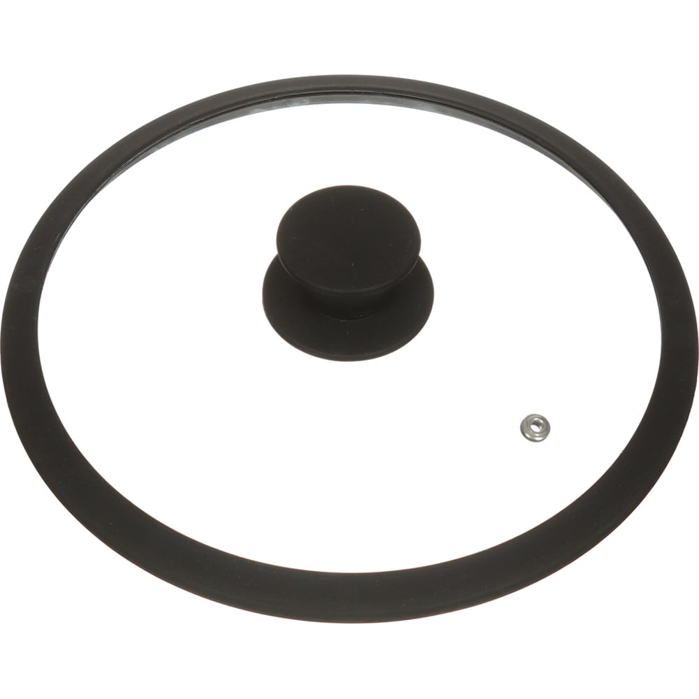 Изображение товара Крышка для посуды DANIKS стекло, 24 см, черный, с силиконовым ободом, ha224b 247981