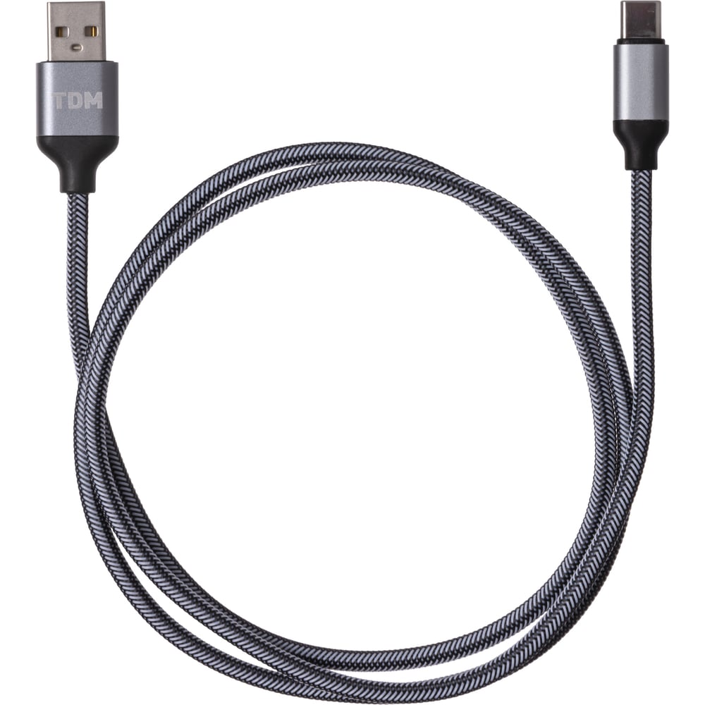 Изображение товара Дата-кабель TDM ELECTRIC ДК 11 USB Type-C 1м тканевая оплетка серый