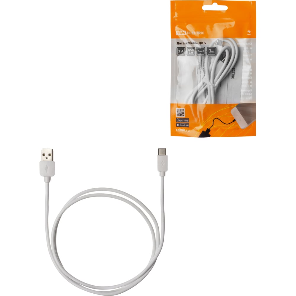 Изображение товара Дата-кабель TDM ELECTRIC ДК 5 USB - USB Type-C 1 м белый