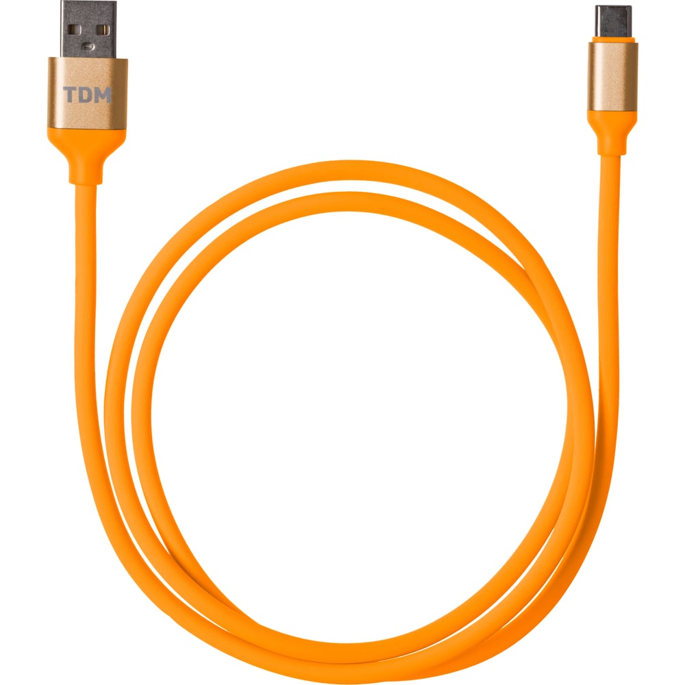 Изображение товара Дата-кабель TDM ELECTRIC ДК 14 USB Type-C 1 м силиконовая оплетка оранжевый