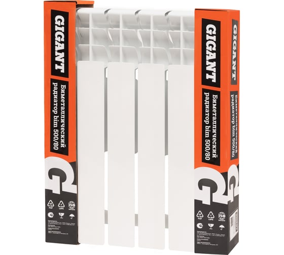 Изображение товара Биметаллический радиатор bim 500/80 6 секций Gigant GRBM58-6