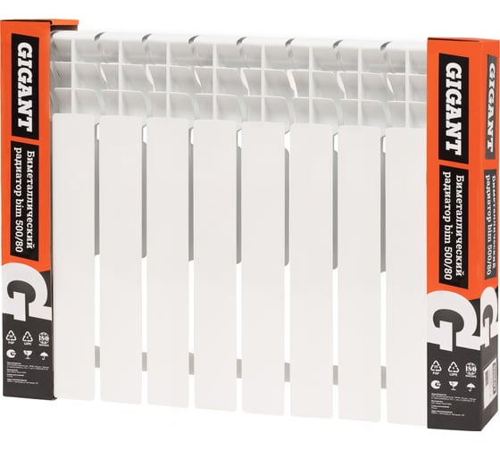 Изображение товара Биметаллический радиатор bim 500/80 10 секций Gigant GRBM58-10