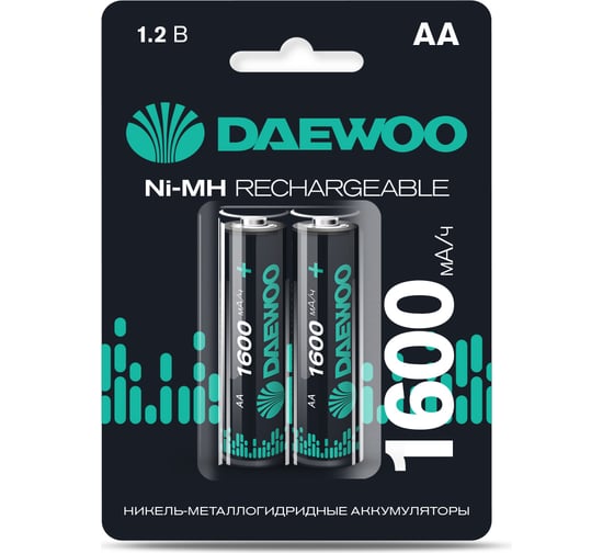 Изображение товара Аккумулятор DAEWOO  AA/HR6 1.2В 1600мА.ч Ni-MH BL-2 (уп.2шт) 5043206