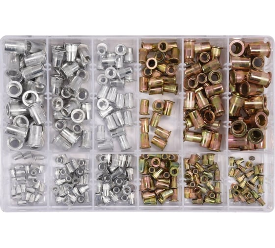 Изображение товара Резьбовые заклепки YATO алюминий-сталь, М3-М10, 300 шт. YT-36480