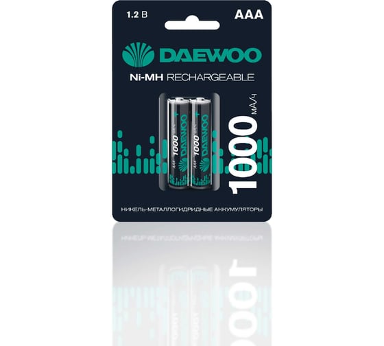 Изображение товара Аккумулятор DAEWOO AAA/HR03 1.2В 1000мА.ч Ni-MH BL-2 (уп.2шт) 5043176