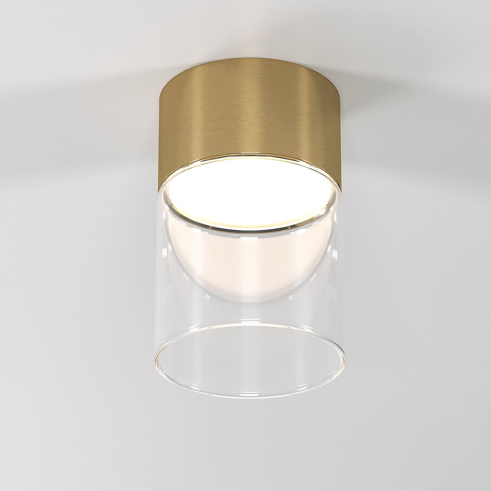 Изображение товара Потолочный светодиодный светильник Elektrostandard 10w 4000k латунь/прозрачный