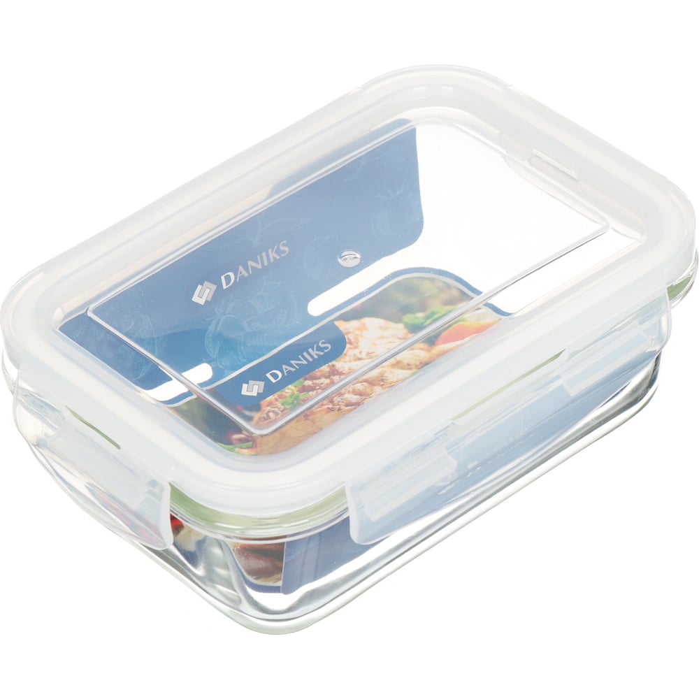 Изображение товара Стеклянная форма для запекания DANIKS 0.57 л прямоугольная с крышкой