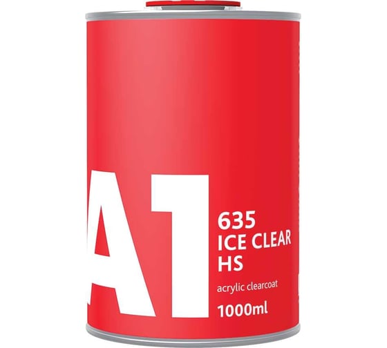 Изображение товара Двухкомпонентный акриловый лак A1 635 ICE CLEAR HS 1 л + 0.5 л, в комплекте с отвердителем A1 635IC-1500
