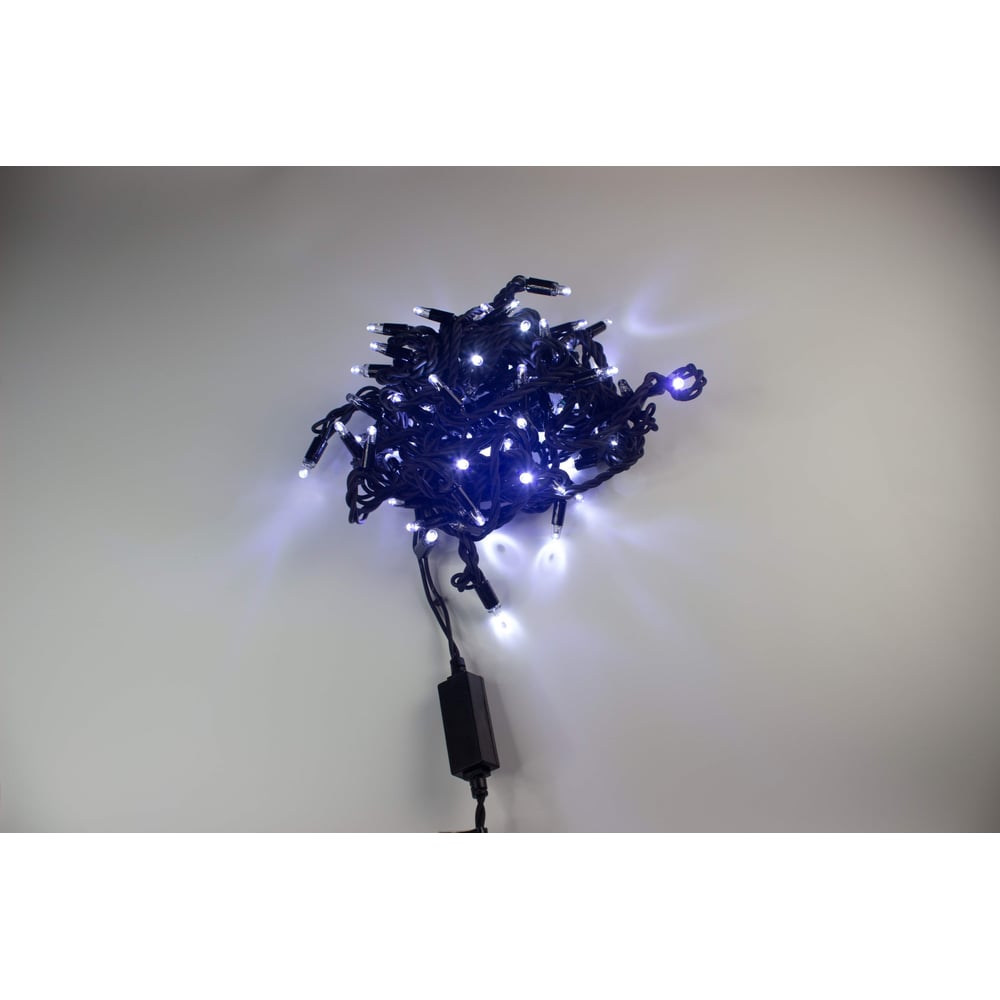 Изображение товара Гирлянда TEAMPROF Нить 10 м 24В IP65 белый светодиоды уличная с черным шнуром