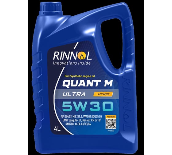 Изображение товара Моторное масло RINNOL QUANT М ULTRA синтетическое, 5W-30, 4 л 191721