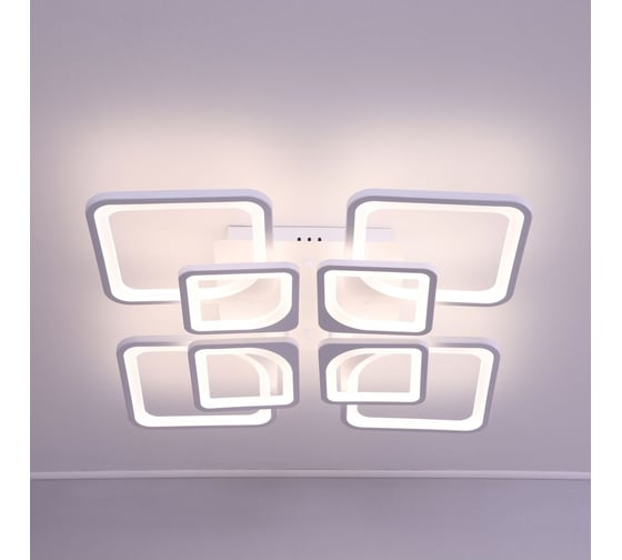 Изображение товара Потолочная светодиодная люстра Schaffner Escudo 39047, цвет белый. Люстра с пультом управления, освещение до 25 кв.м, мощность 216 Вт Escudo 39047-4+4