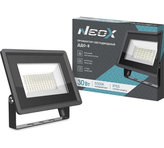 Изображение товара Светодиодный прожектор Neox ДДО-8 30Вт 230В 6500К 3150Лм 105лм/Вт IP65 4690612034003