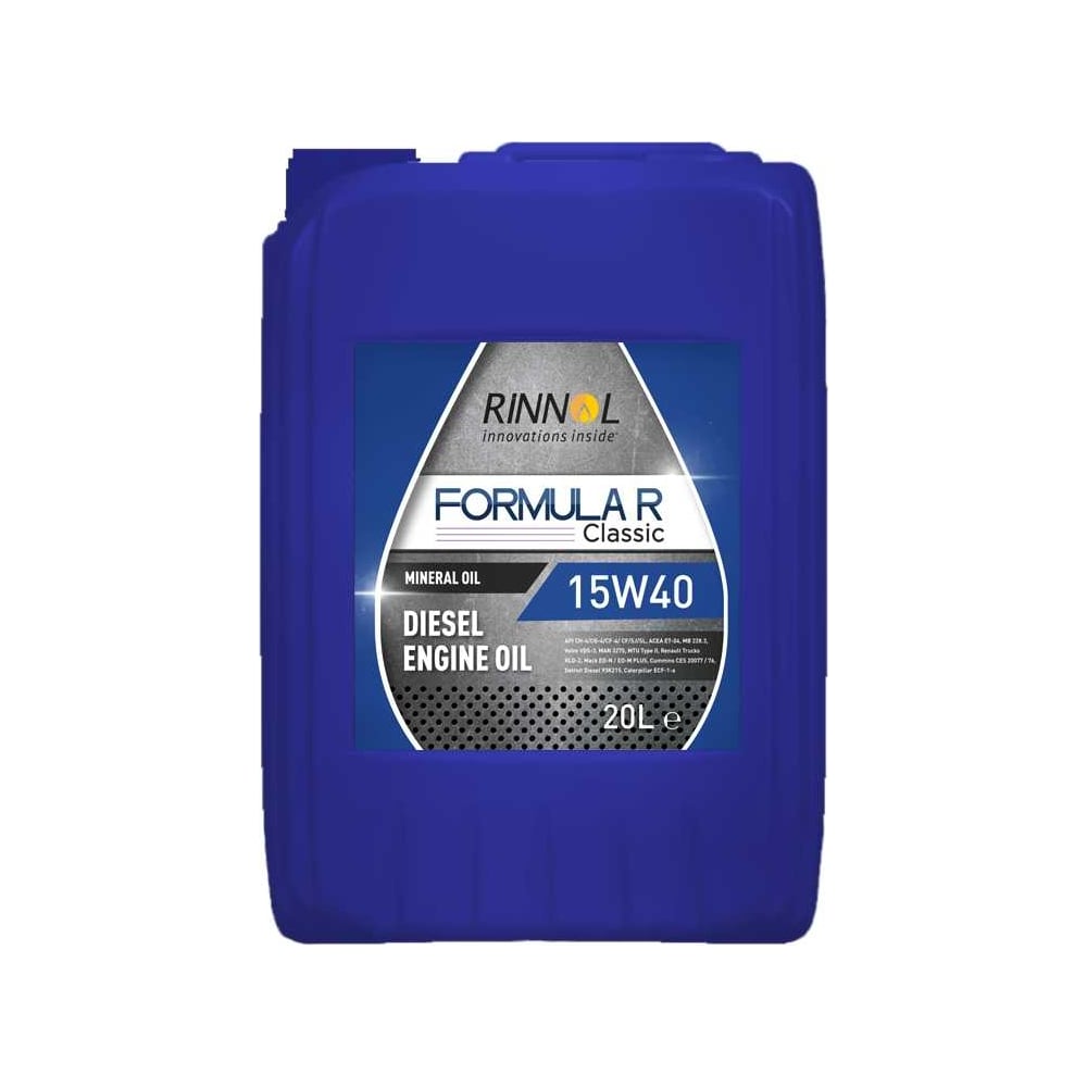 Изображение товара Моторное минеральное масло RINNOL FORMULA Classic 15W-40 20 л для дизельных грузовых двигателей