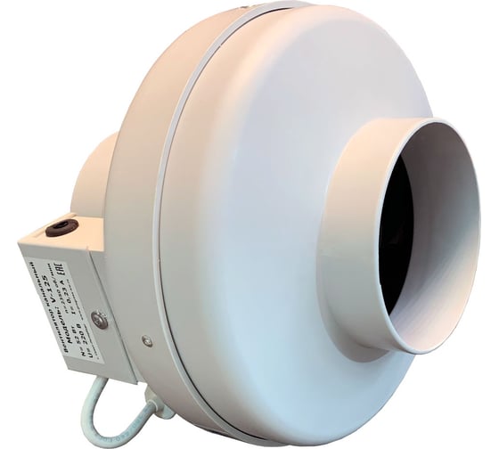 Изображение товара Круглый канальный вентилятор Naveka v(ac1)- 125(3d190) (пластиковый корпус) с 3-х скоростным переключателем УН-00009468