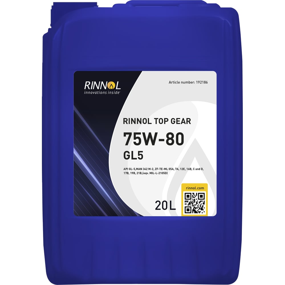 Изображение товара RINNOL TOP GEAR 8 EP 75W80 - синтетика для МКПП, 20 л