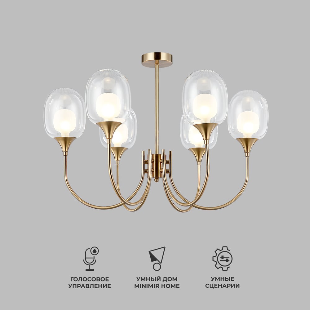 Изображение товара Подвесной светильник Eurosvet 70217/6 в латунном цвете