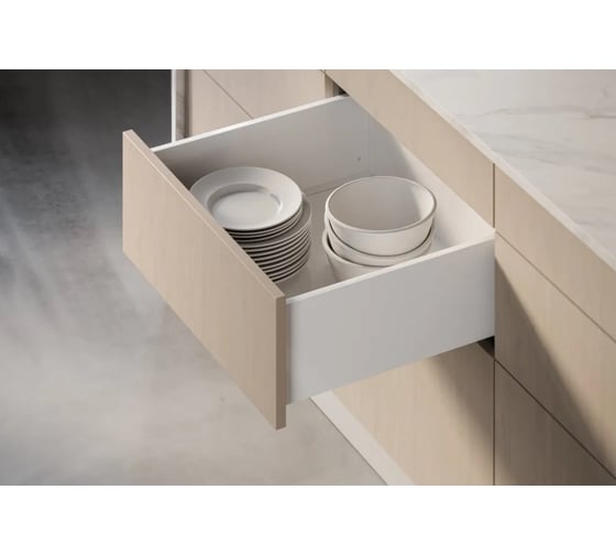 Изображение товара Выдвижной ящик GTV AXIS PRO push to open L-350 мм, средний H-120 мм, белый PB-AXISPRO-P2O-KPL350B1