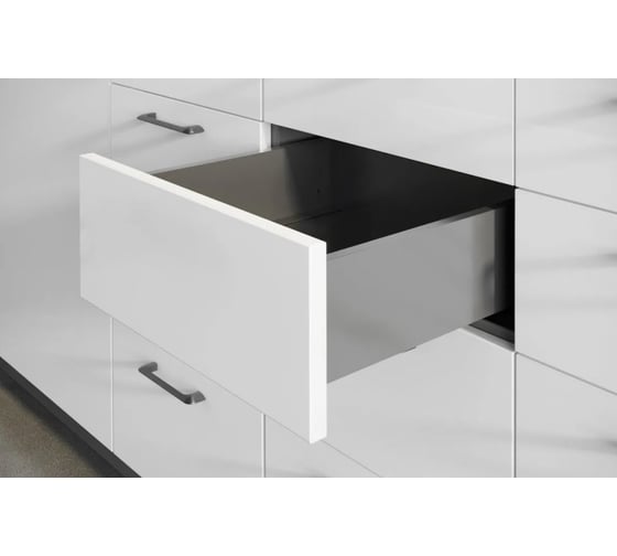 Изображение товара Выдвижной ящик GTV AXIS PRO push to open L-350 мм, средний H-120 мм, антрацит PB-AXISPRO-P2O-KPL350B