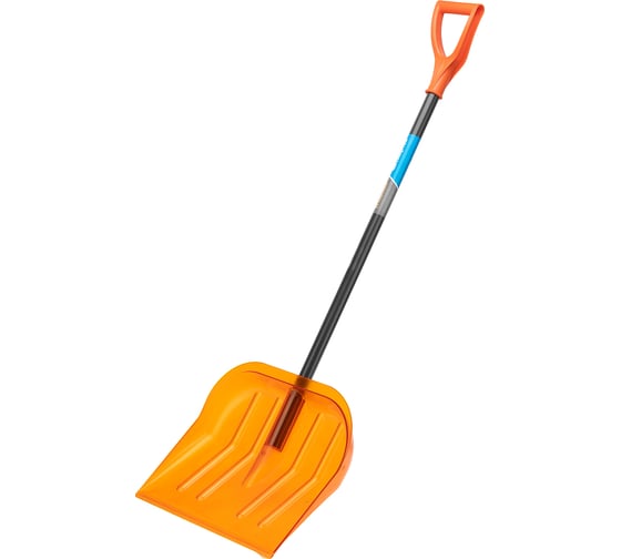 Изображение товара Лопата для уборки снега СИБРТЕХ поликарбонат, 465x410x1390 мм, стальной черенок, усиленная 61655