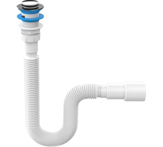 Изображение товара Сифон Nova 1 1/2"-ø40/50 гофрированный, с механизмом click-cluck, l=750 мм 1200